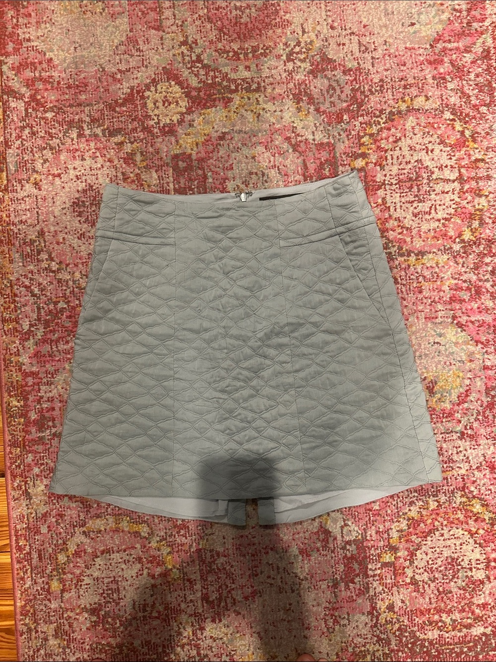 Theyskens' Theory Quilted Light Gray Mini Skirt